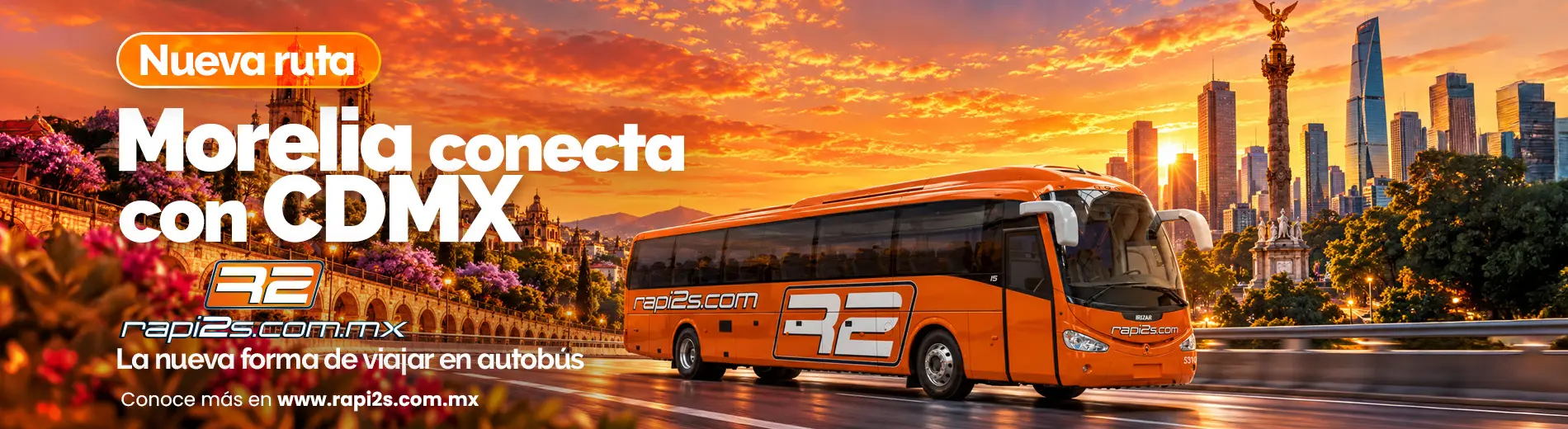Autobús de Morelia a Ciudad de México CDMX Patio Santa Fe y Río Tiber