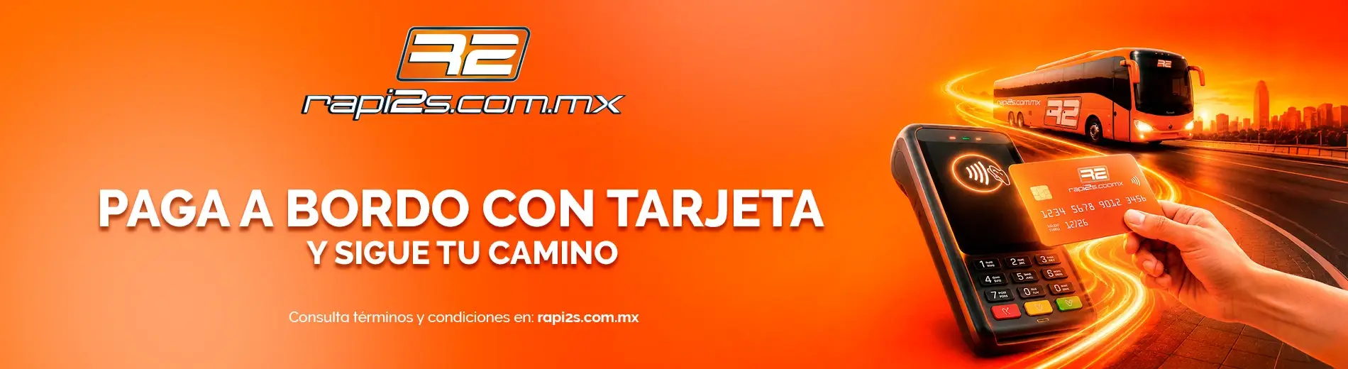 Paga a bordo con tarjeta y sigue tu camino