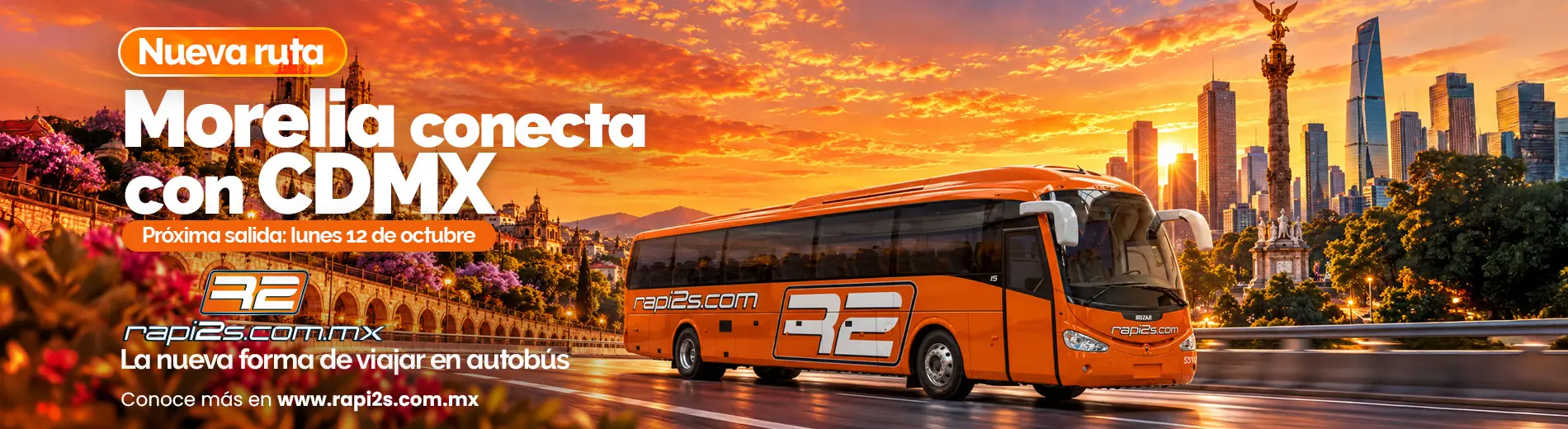 Viaja seguro desde y hacia Morelia a CDMX con Rapi2s